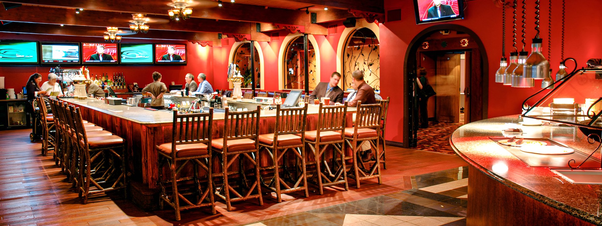 Interior dining area of Kilbourn City Grill at Chula Vista Resort, Wisconsin Dells.