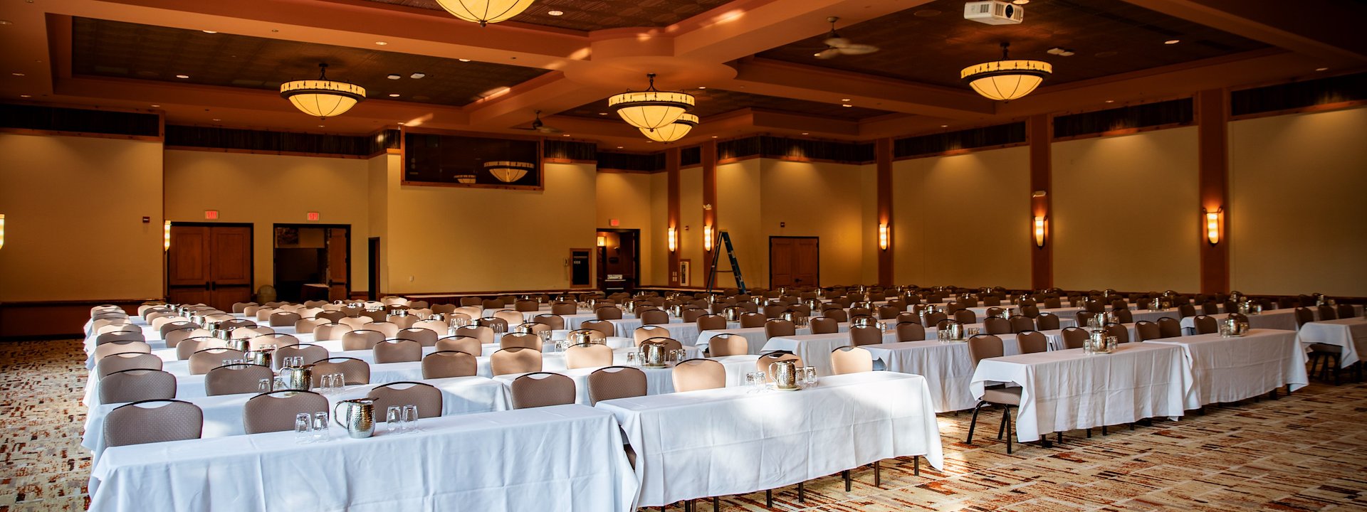 A large room with tables and chairs set up for a meeting, Chula Vista Resort, Wisconsin Dells, Wisconsin