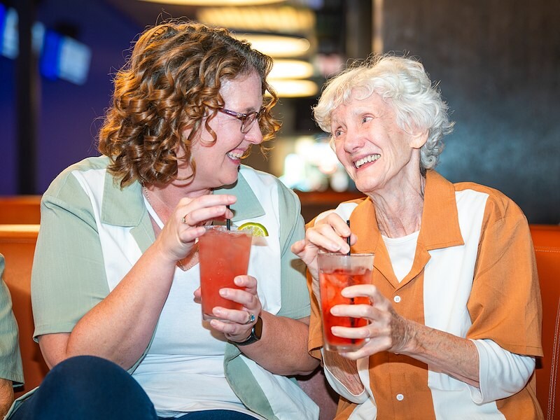 Laughing while bowling