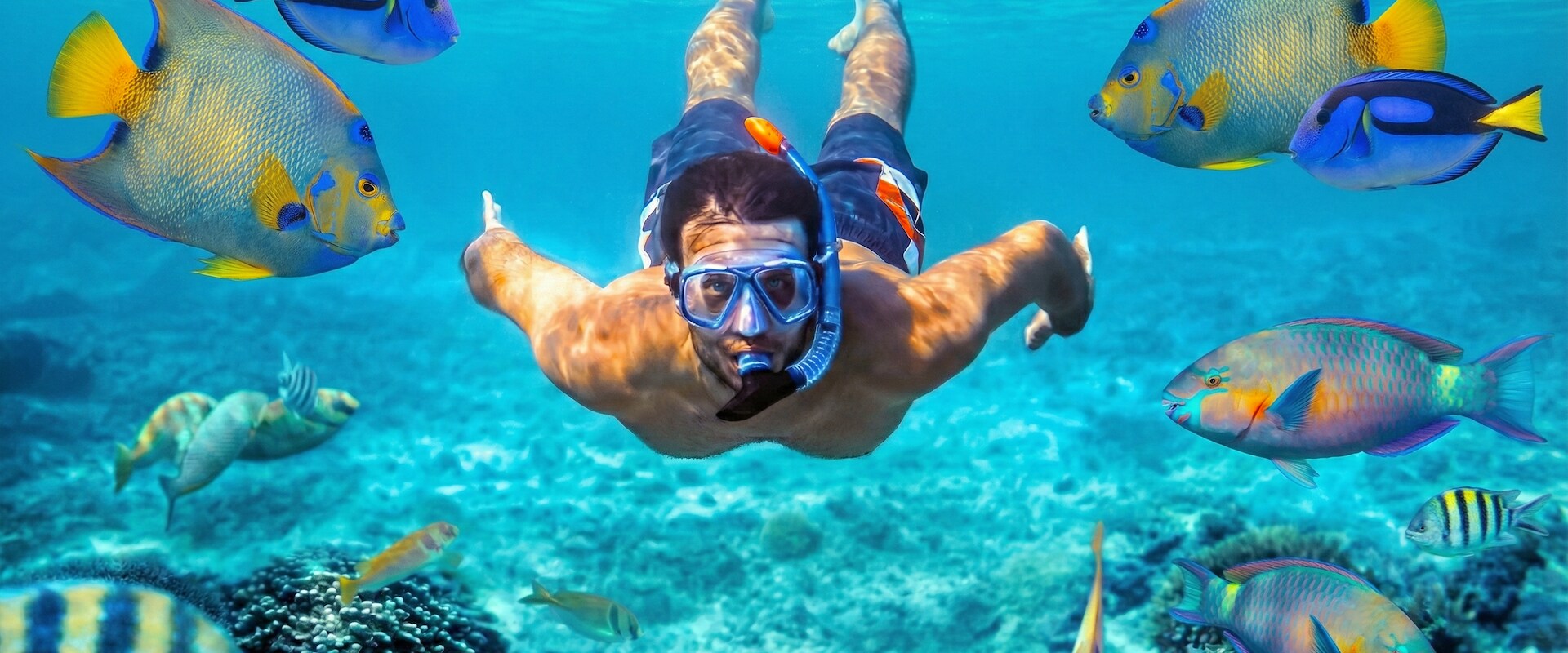Snorkeling man