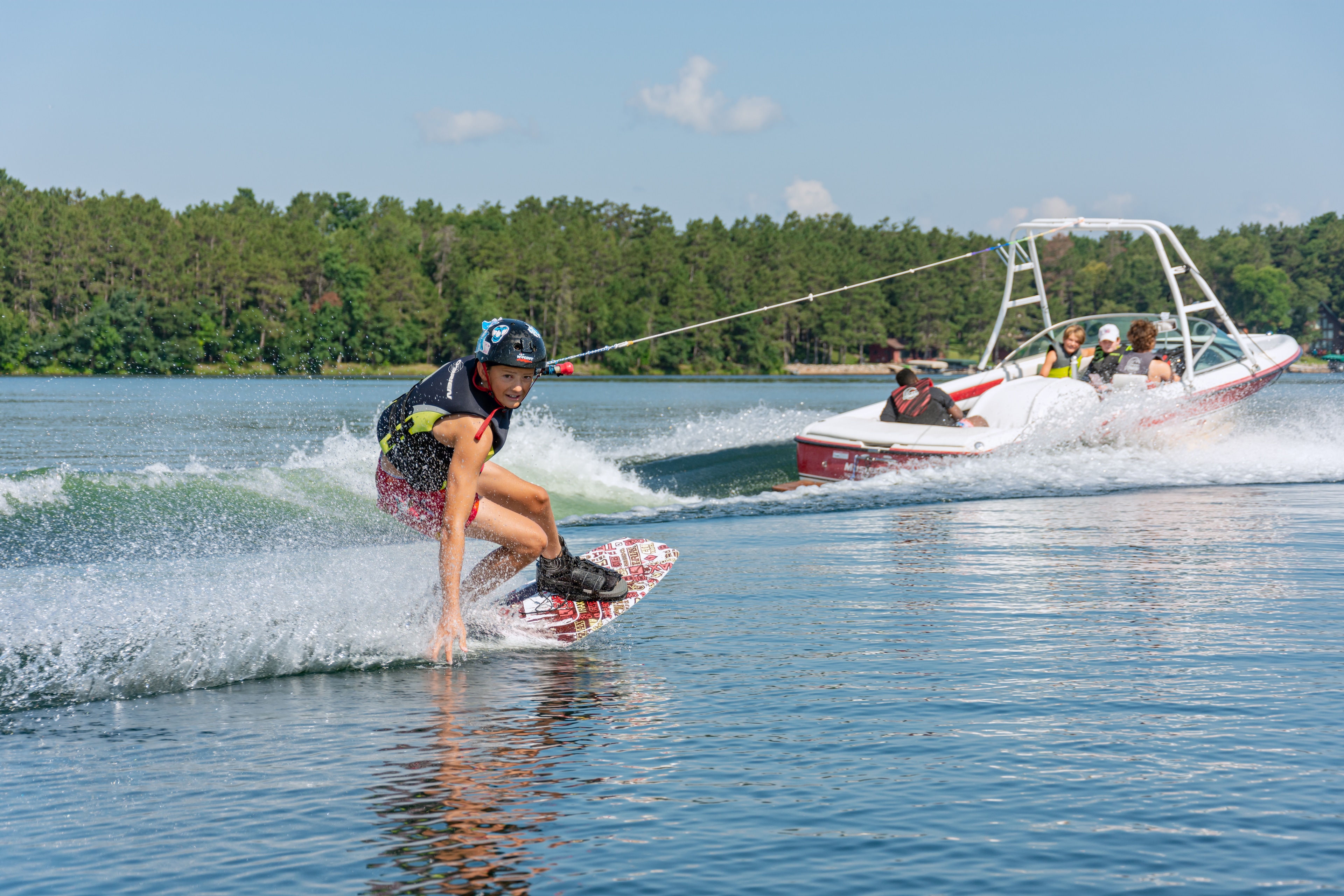A person on a wakeboard