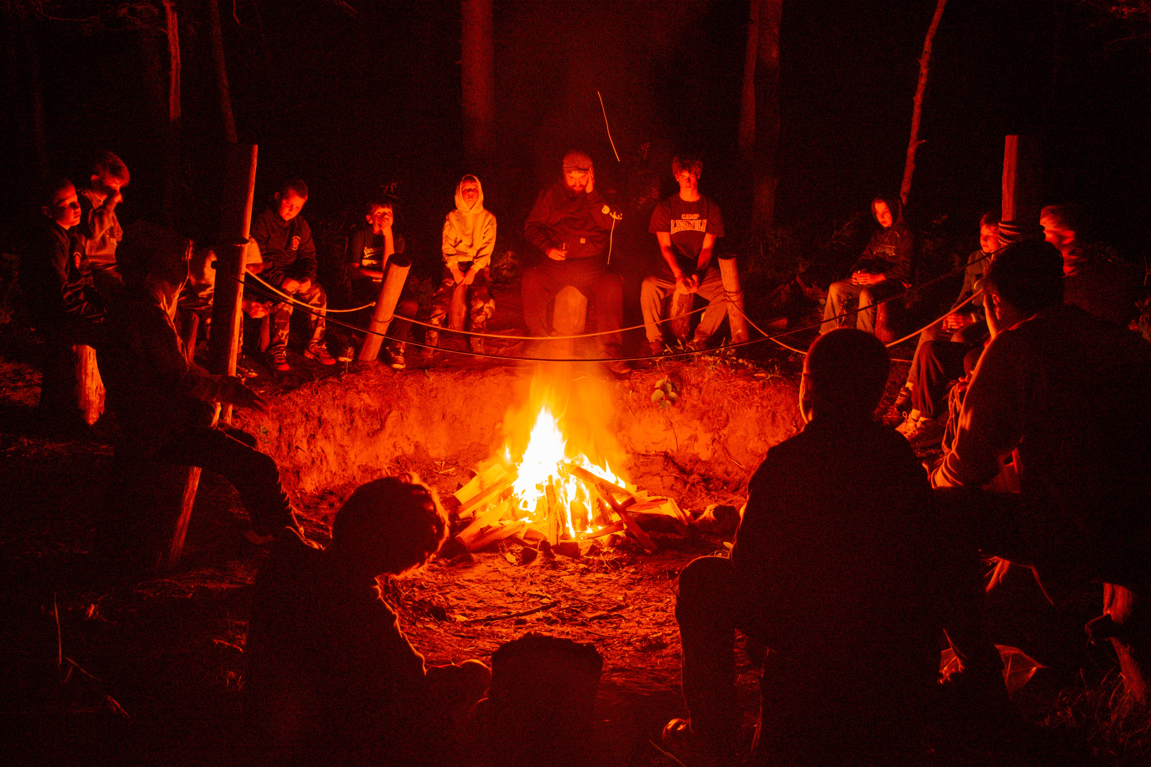 Evening slow down time for a bonfire