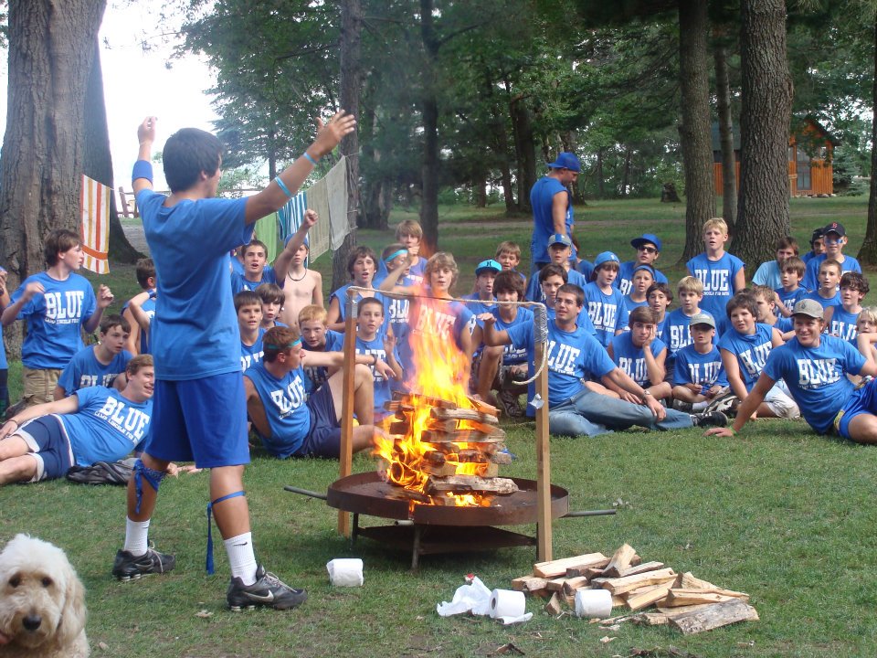 Camp Lincoln for boys building a fire