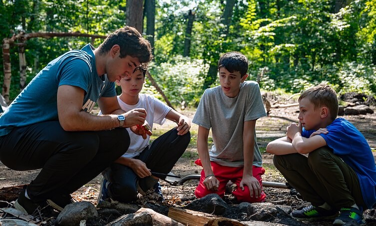 Working together at camp