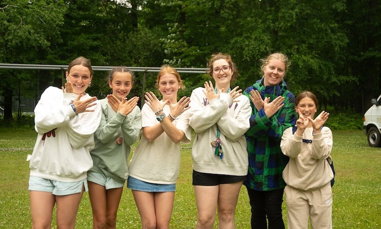 Camp Lake Hubert for Girls hanging out