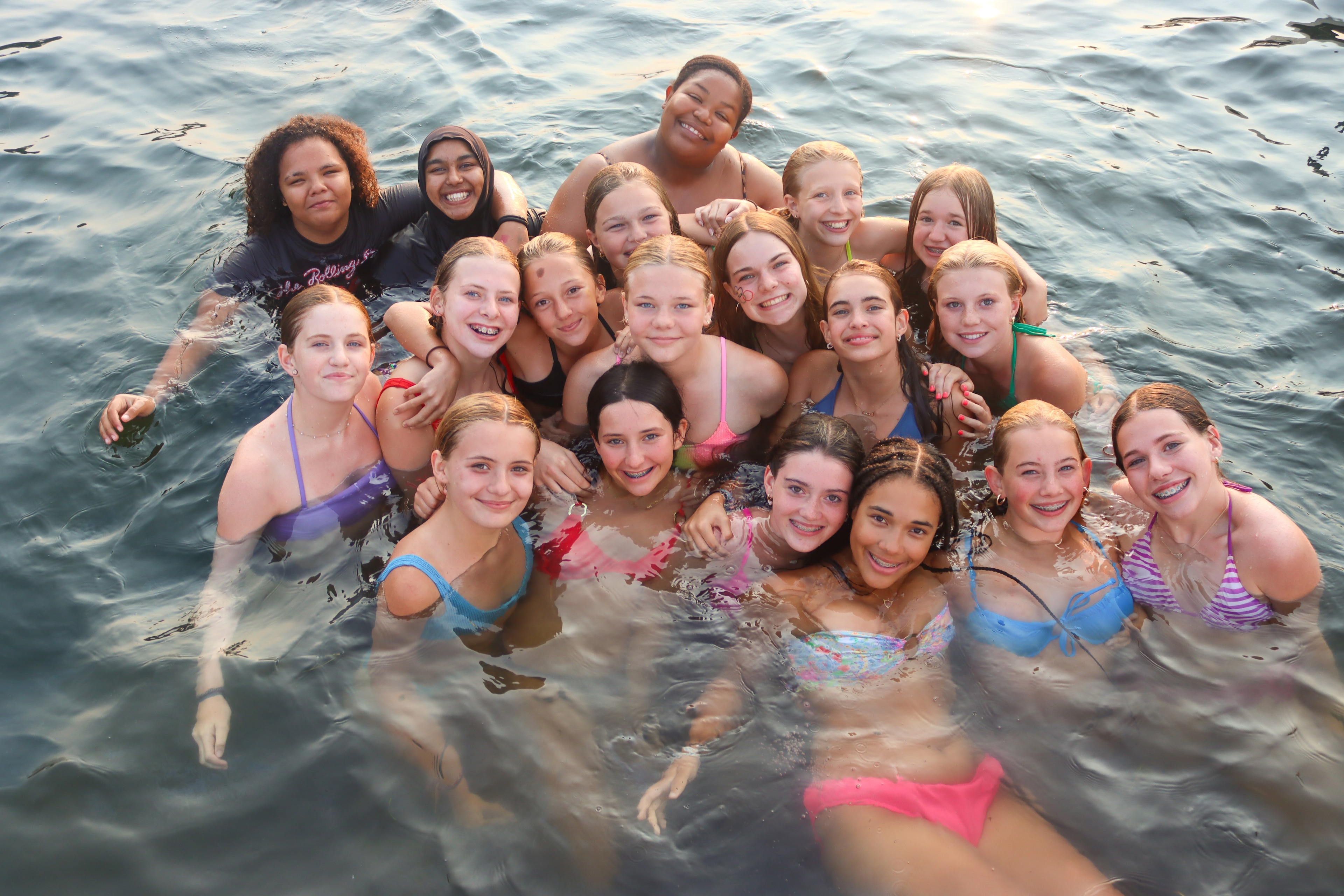 A group of girls in water