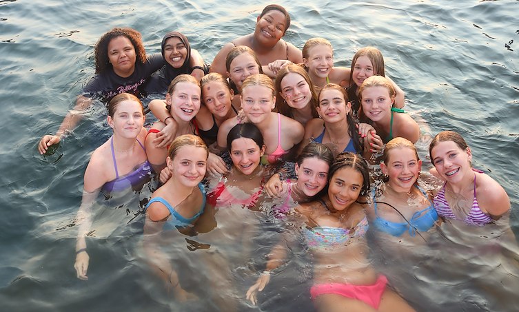 A group of girls in water