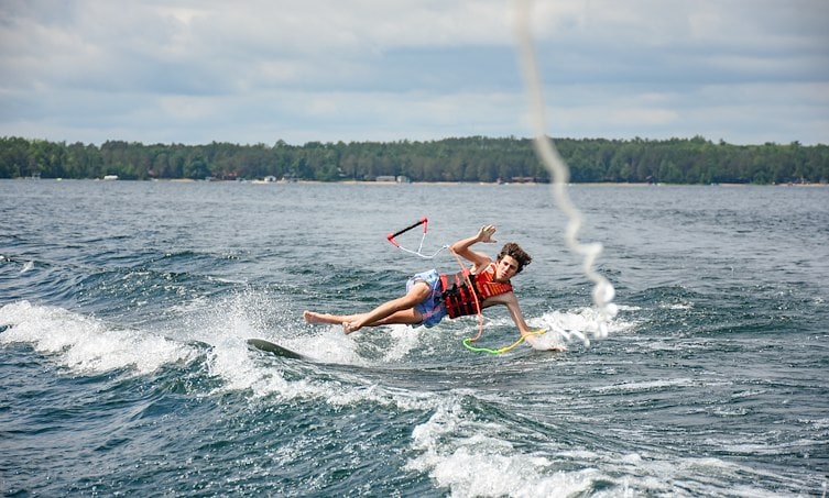 A person on a surfboard