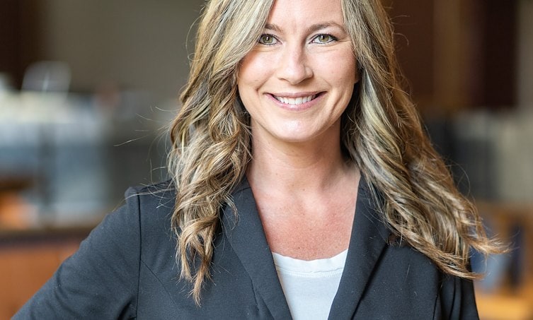 A woman smiling at camera