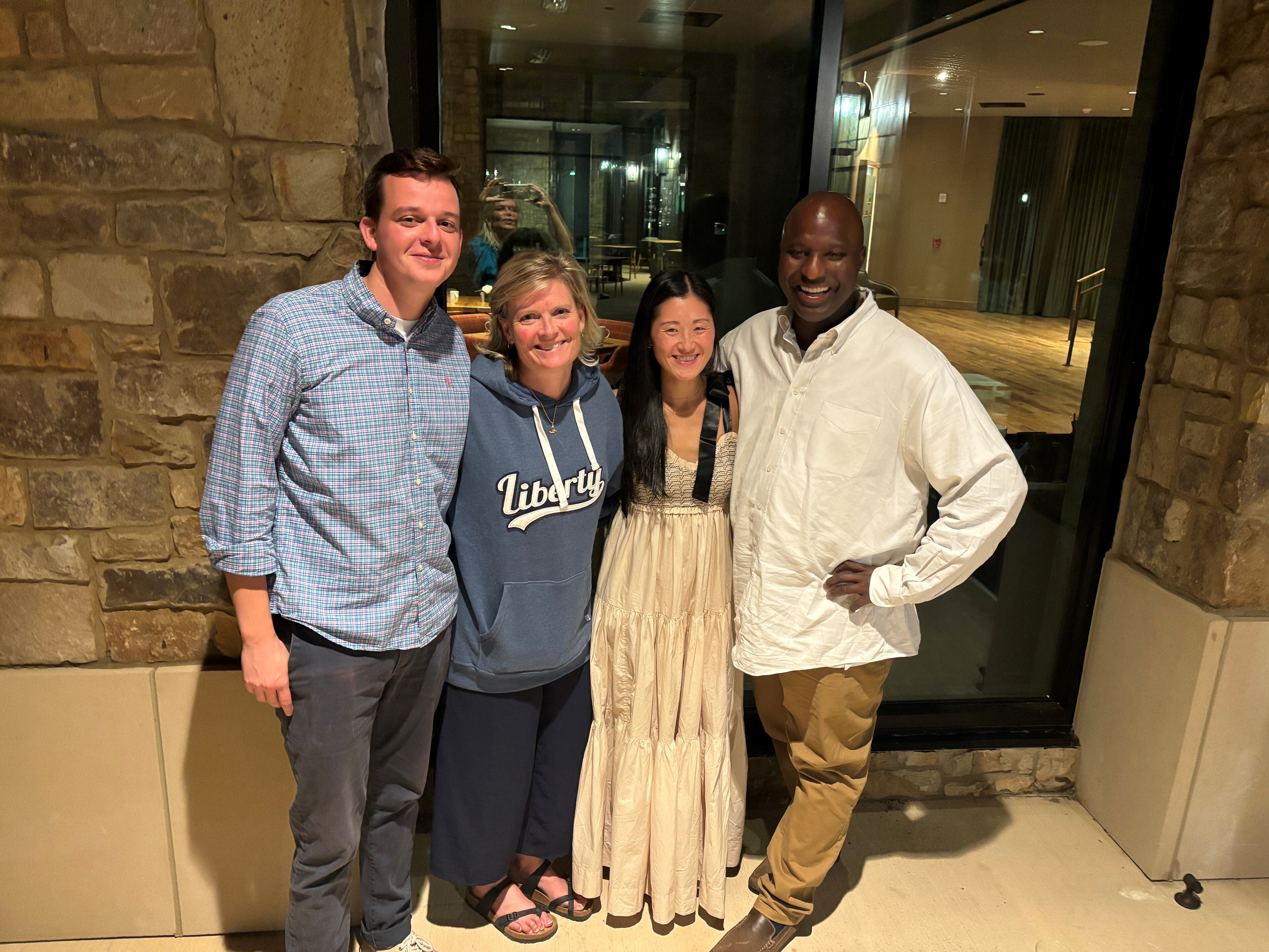 A group of people posing for a photo