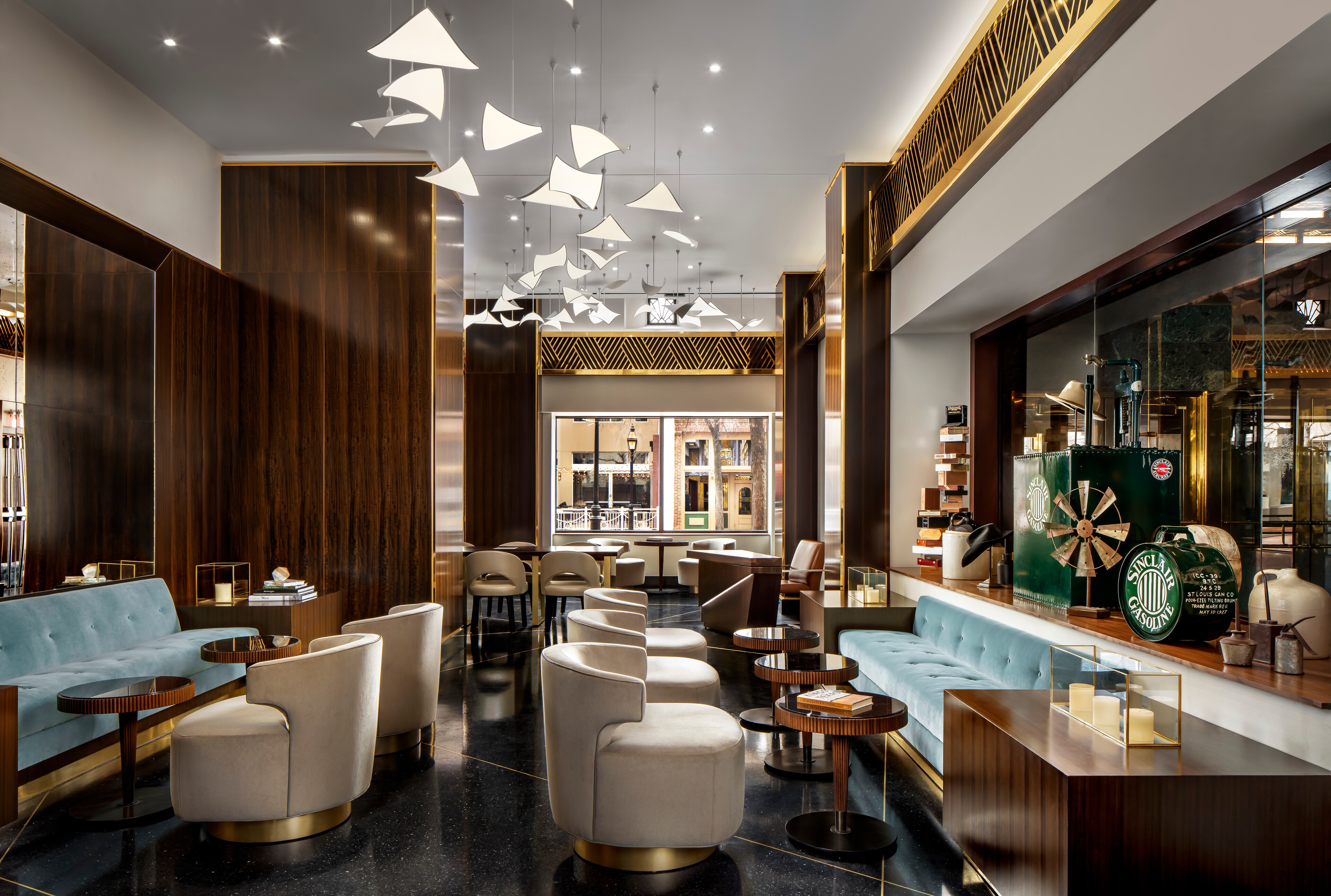 Luxurious hotel lobby lounge at The Sinclair, Autograph Collection in Fort Worth, TX