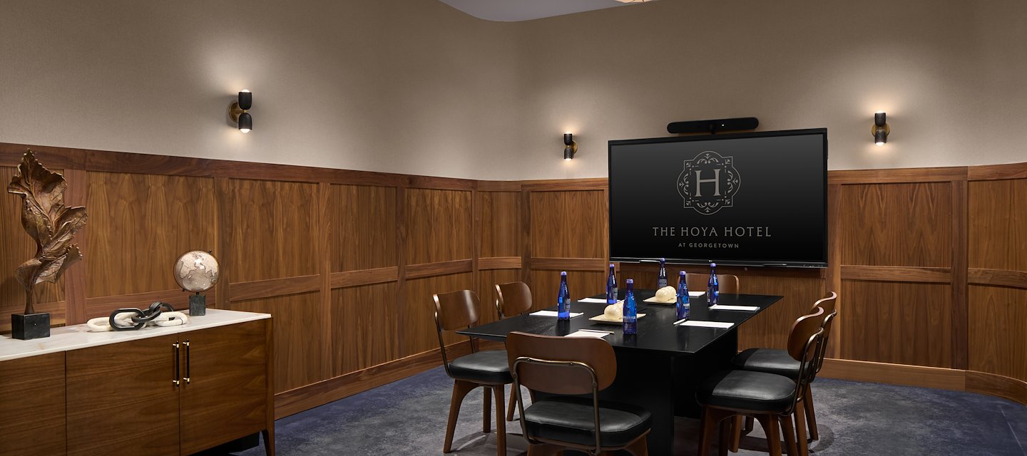 Conference Room 2 features a meeting table and tv for easily accessible meeting rooms