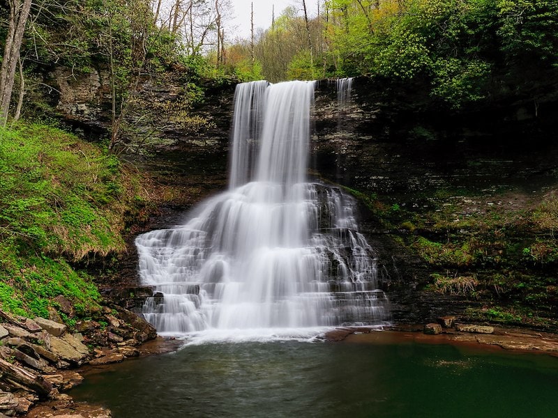 Relax near Cascade Falls near Blacksburg Virginia