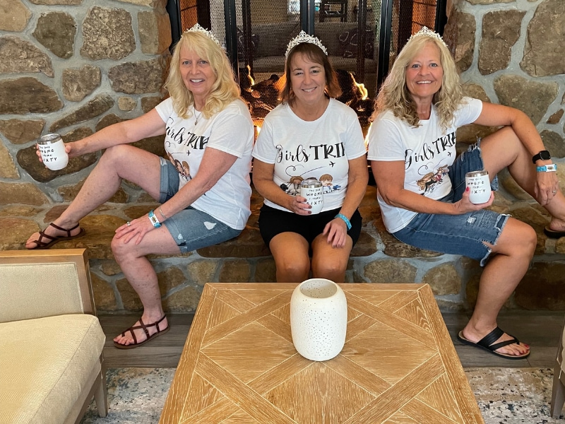 Ladies enjoying a cozy fall getaway at Margaritaville Lake Resort
