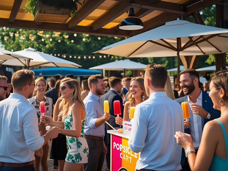 A group of people at a food stand