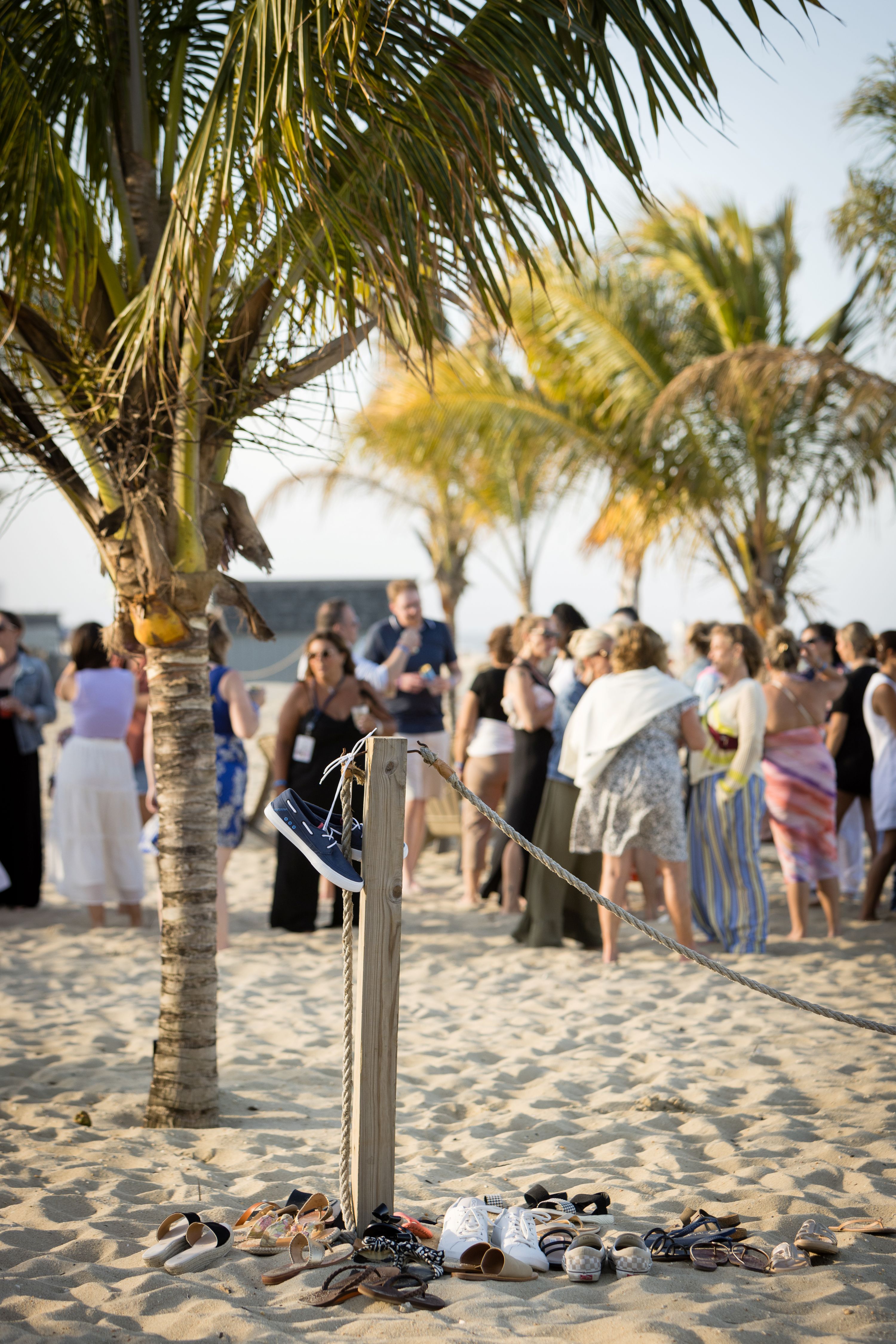 A group of people on a beach