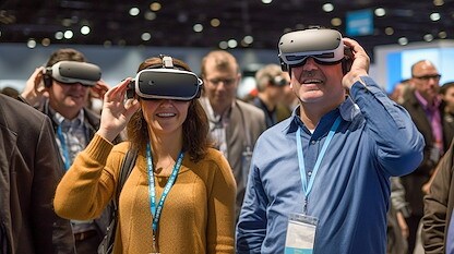 Event attendees wearing VR headsets, Sea Grit New Jersey