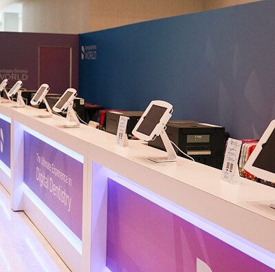 iPads set up for attendee check-in at the registration desk by EMC Meeting & Events, Sea Girt, New Jersey