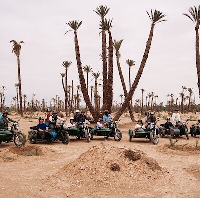 Sidecar tours through the palm trees in Marrakesh, Morocco EMC Meeting & Events, Sea Girt, New Jersey