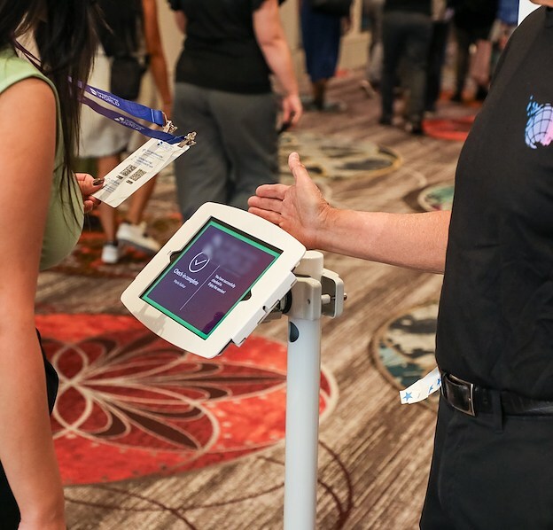 Check-in kiosk for attendee registration EMC Meeting & Events, Sea Girt, New Jersey