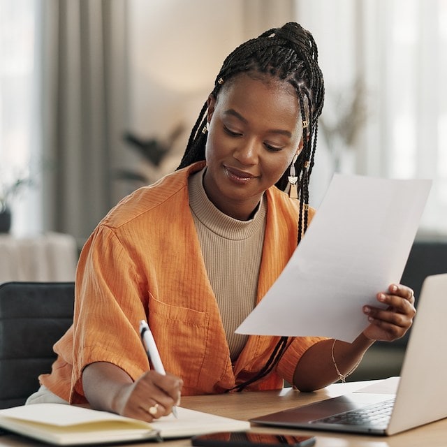 Woman Managing Finances, Sea Girt, New Jersey - 1