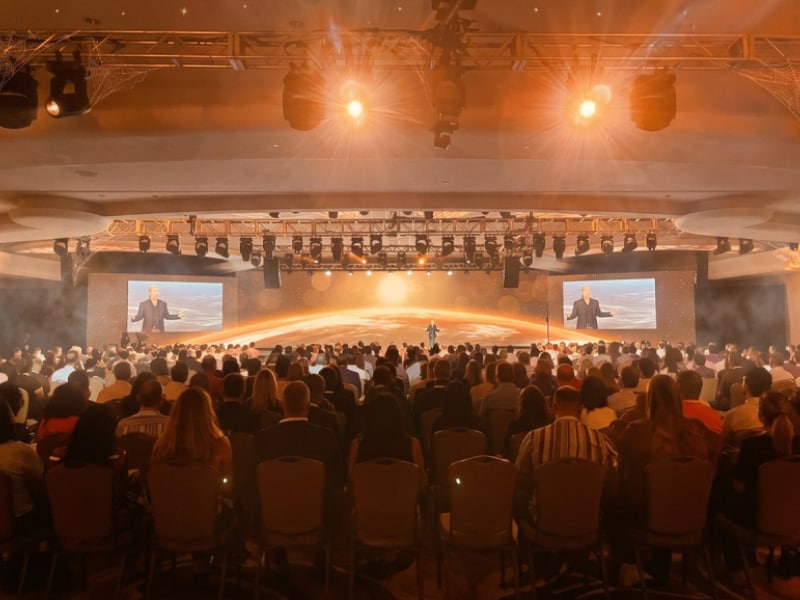 General session audience watching a keynote presentation