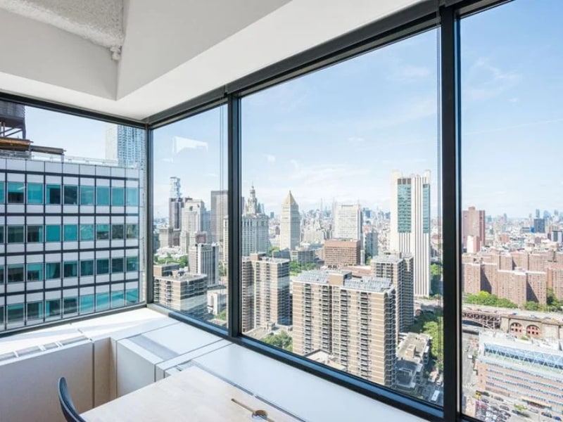 A view of a city from a window