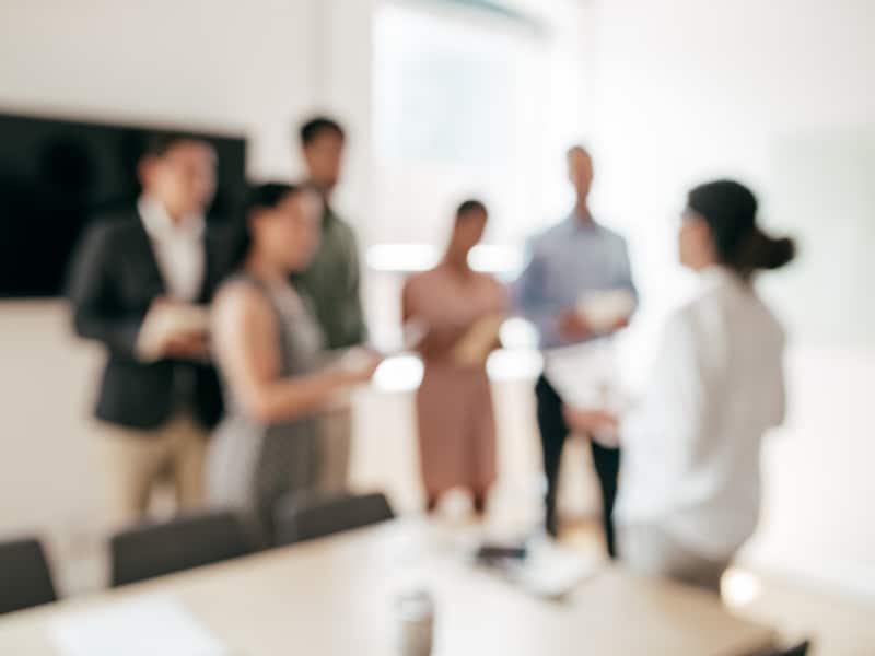 A group of people in a room