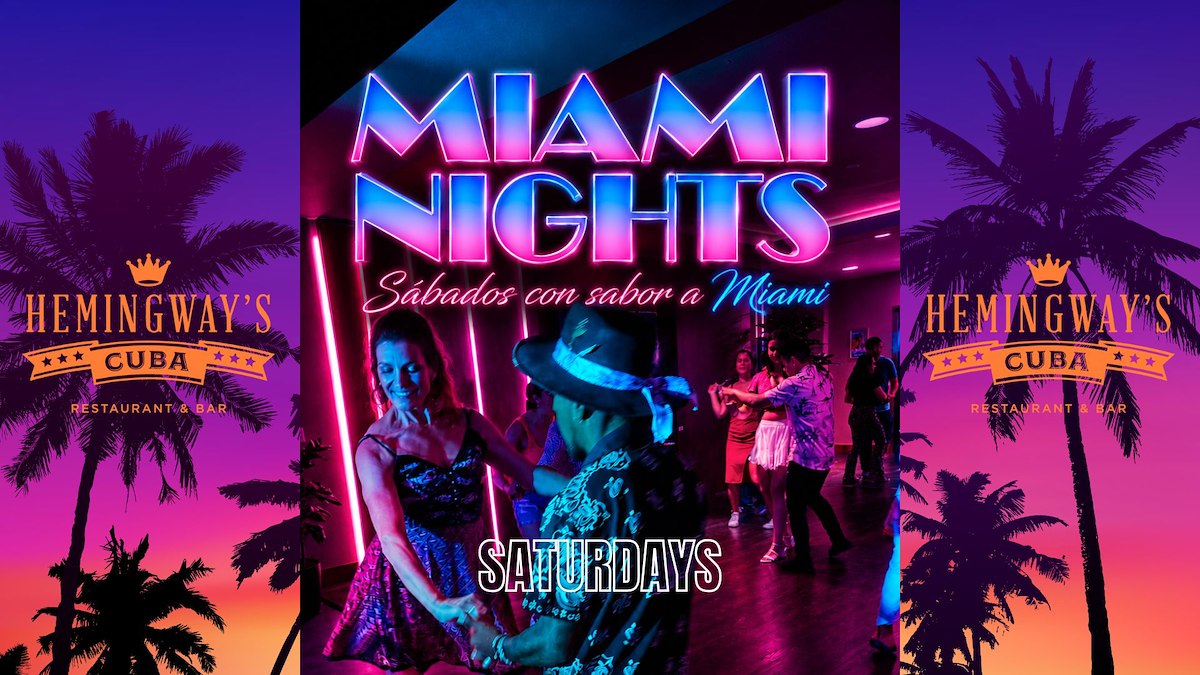 Miami Nights — Hemingway’s Cuba Rooftop (Saturday) — poster, Asheville