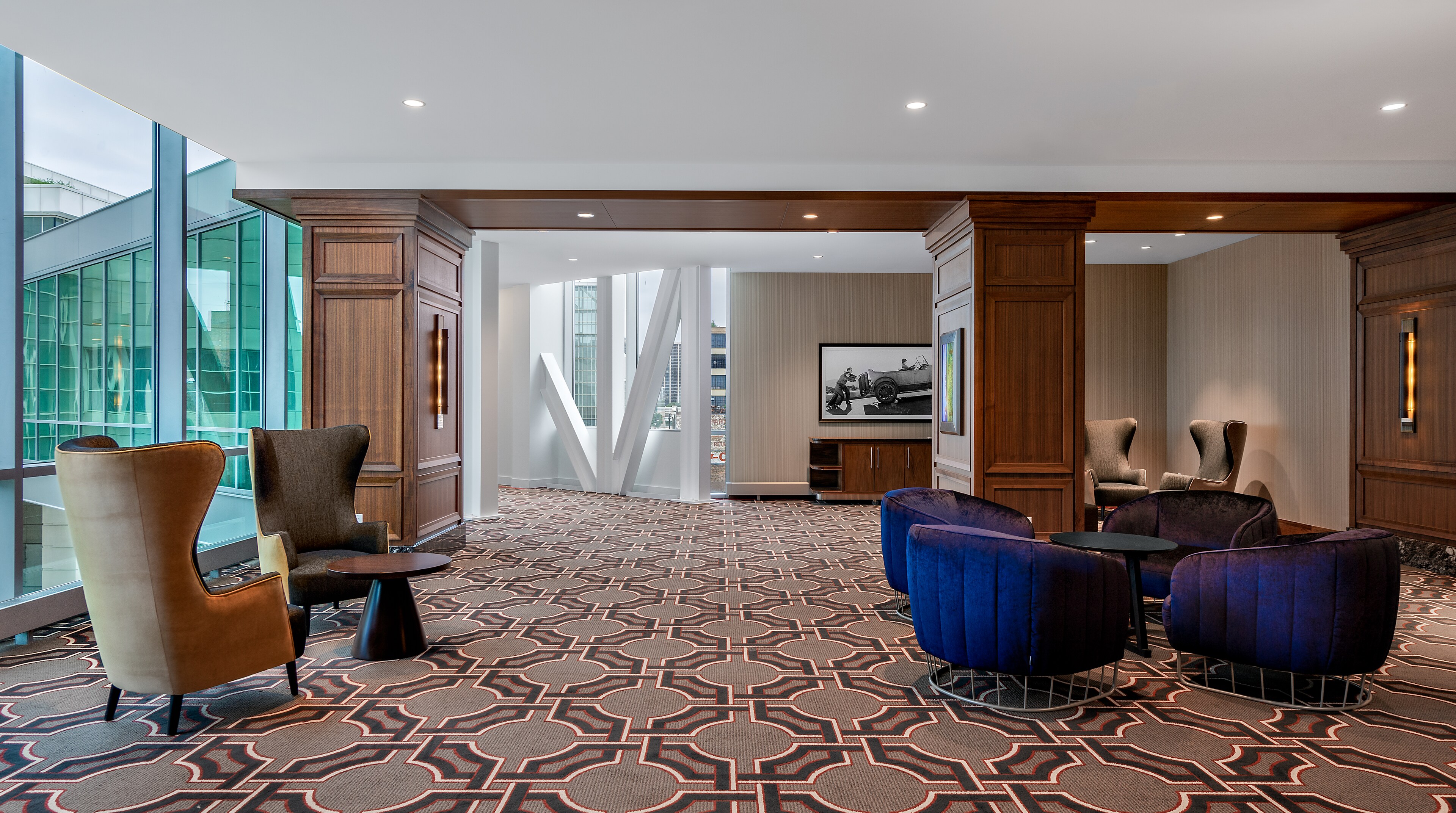 Pre-function space at Hilton at McCormick Place, Chicago, Illinois.