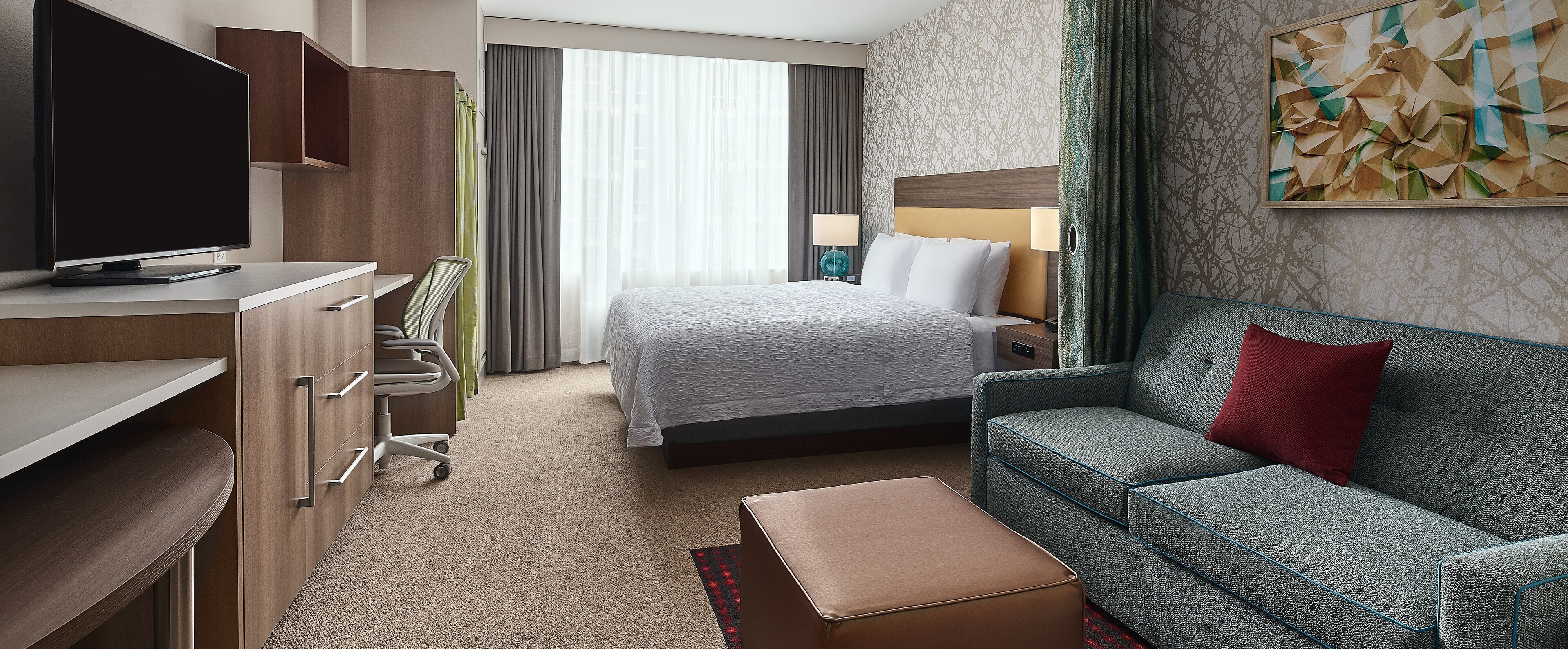 Guest room at Hilton at McCormick Place, Chicago, Illinois.