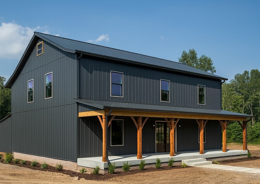 Two story barndominium build