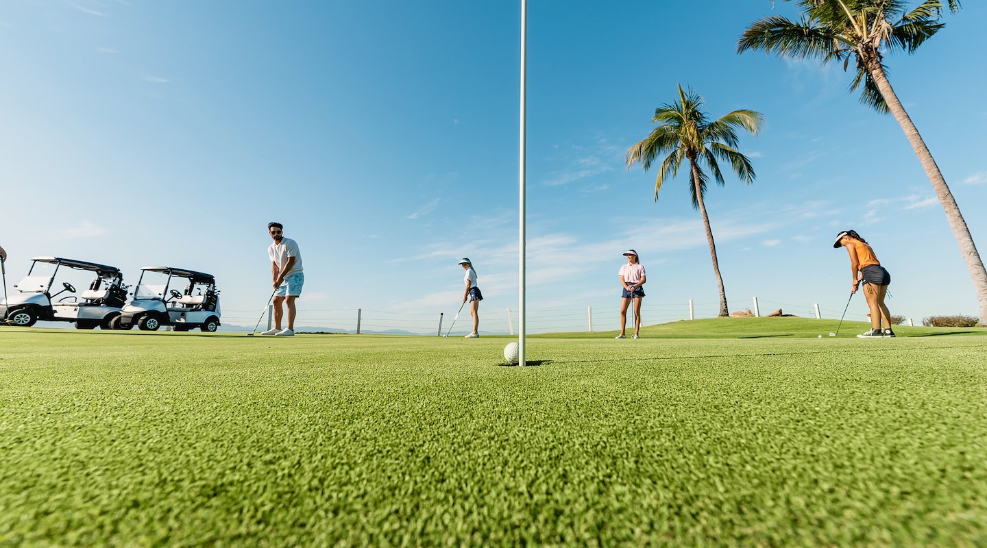 Enjoying golf carts, Casa Velas, Puerto Vallarta, Mexico
