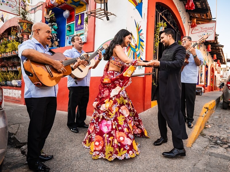 A group of people playing instruments