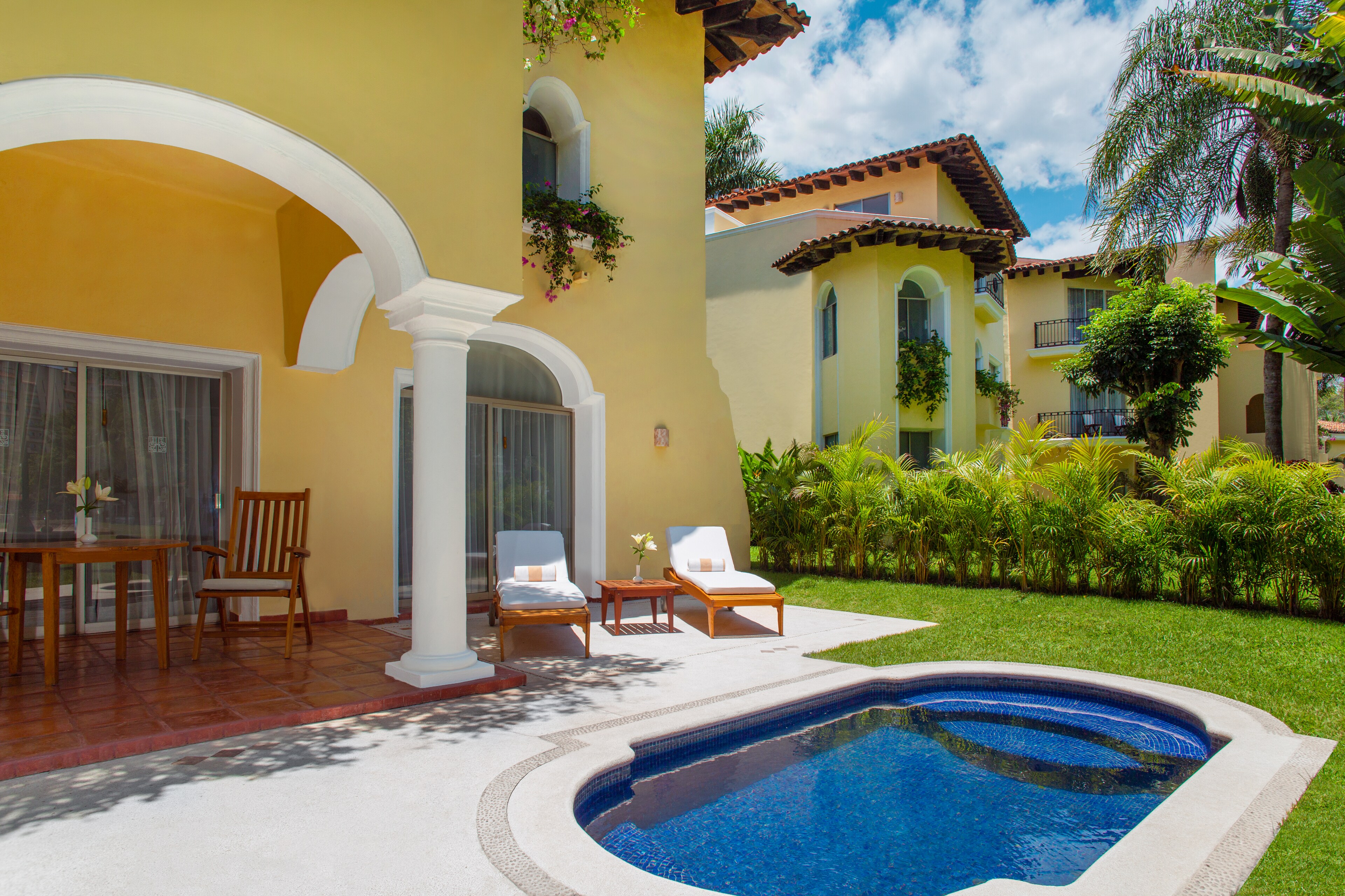 One Bedroom Ambassador Suite provides patio with a pool, Casa Velas, Puerto Vallarta, Mexico