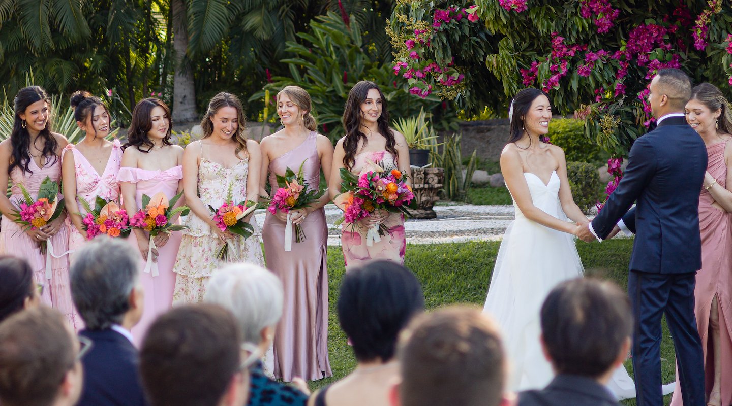 An outdoor wedding ceremony set up on the beach, Casa Velas, Puerto Vallarta, Mexico