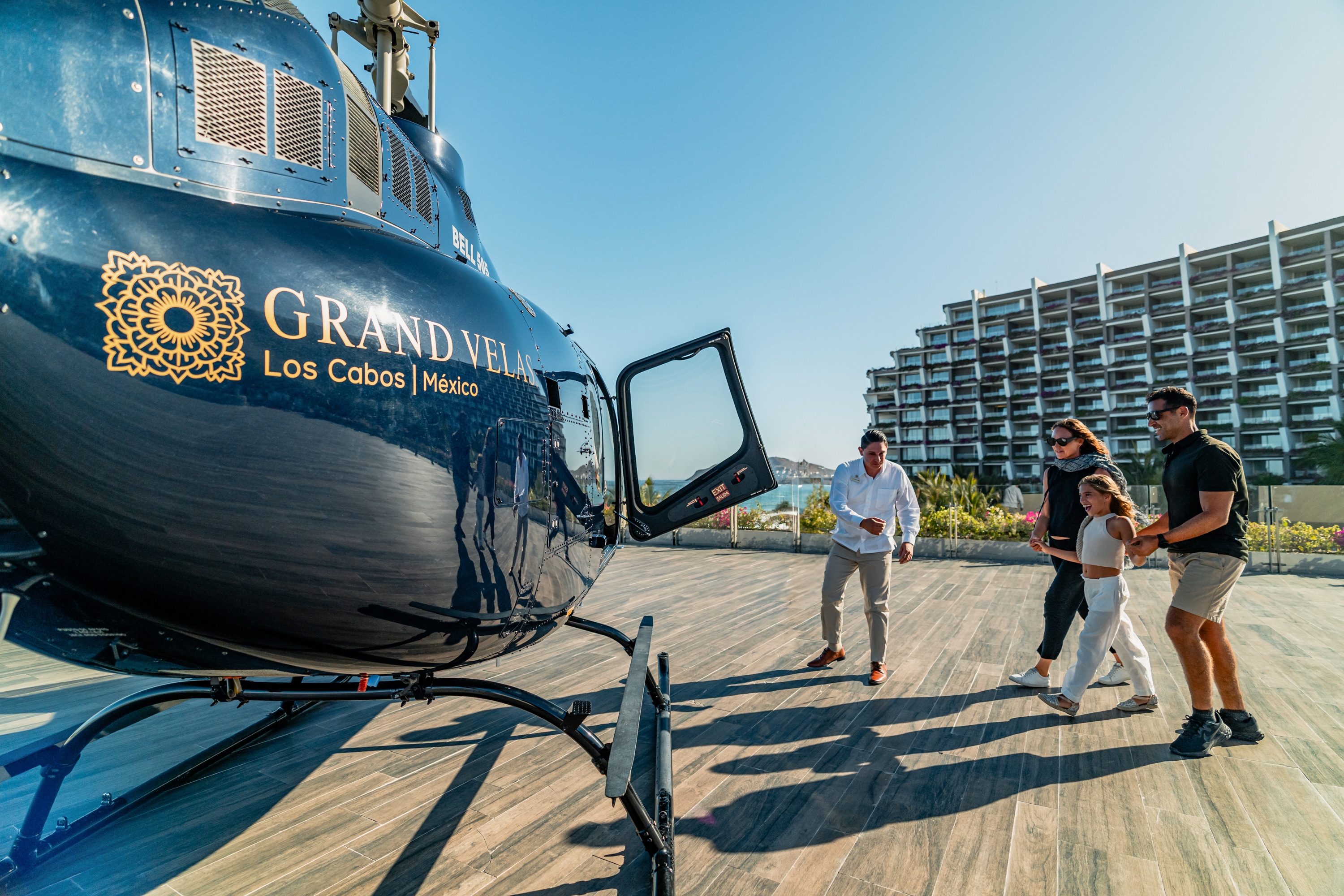 Tour en helicóptero, Grand Velas Los Cabos, Cabo San Lucas, México.
