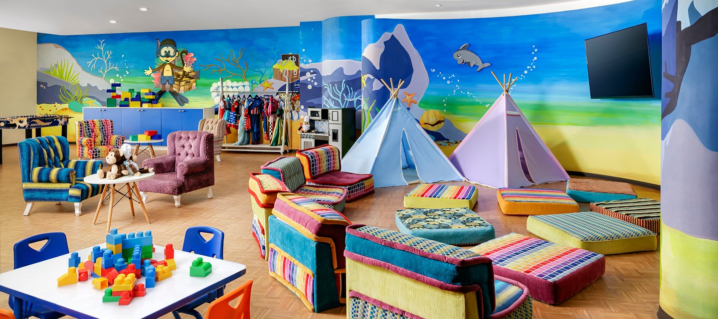 A children's play area with colorful furniture, Grand Velas Riviera Maya, Playa del Carmen, Mexico