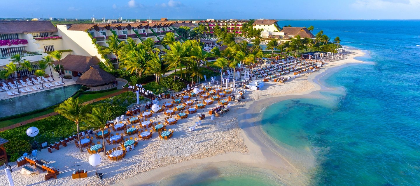 The beach at the all inclusive resort in mexico, Grand Velas Riviera Maya, Playa del Carmen, Mexico