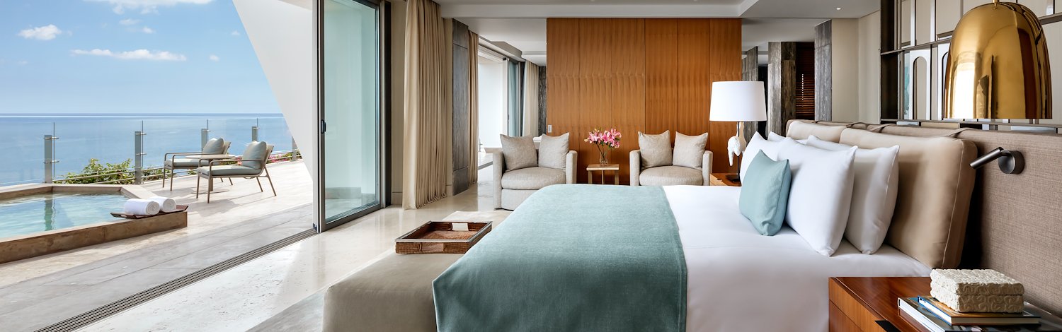 A bedroom with a view of the ocean, Grand Velas Los Cabos, San Lucas, Mexico