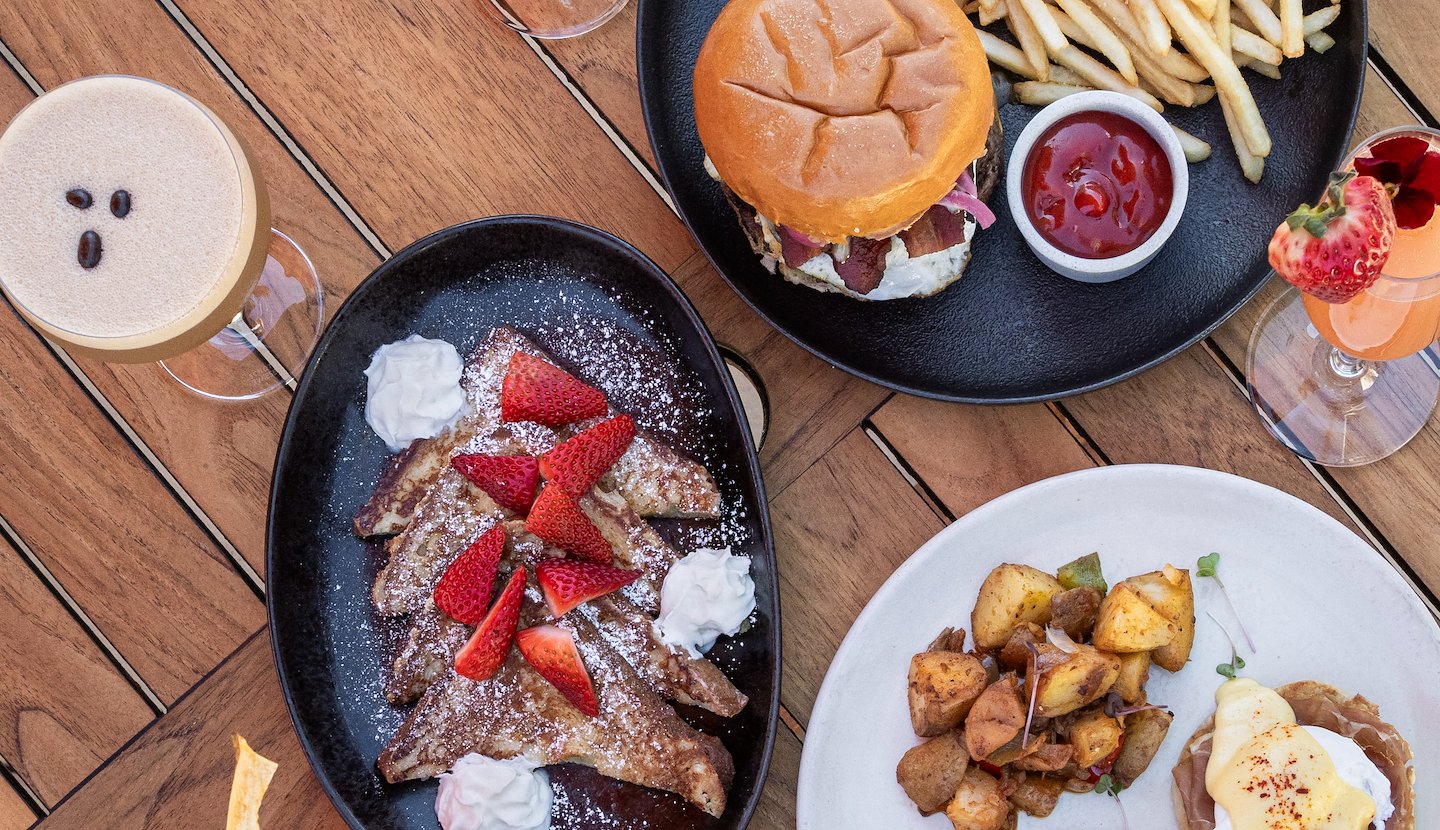 A table with a variety of food on it, Casa Munras Garden Hotel & Spa, Monterey, California