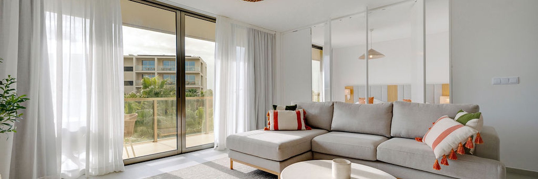 Modern Living Room Showcasing a Couch at Flamingos Salgados, Faro