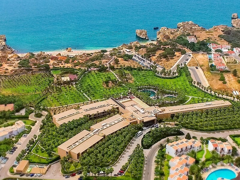An aerial view of a seaside resort at NAU São Rafael Atlântico, Albufeira