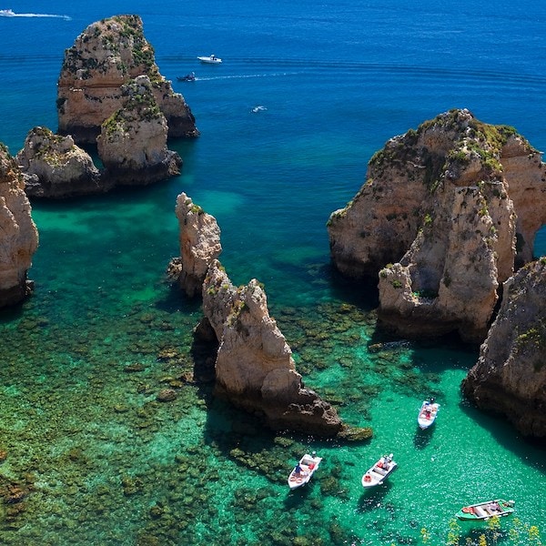 Hidden Caves with beauty of coastline Ponta Da Piedade, Lagos