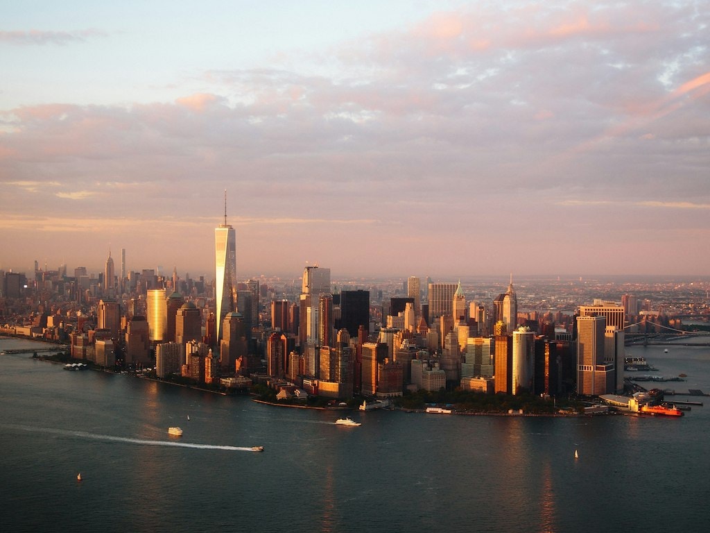 Skyline view of New York City in the Spring