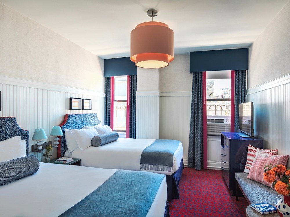 Side view of a double room at Hotel Triton Union Square San Francisco, CA