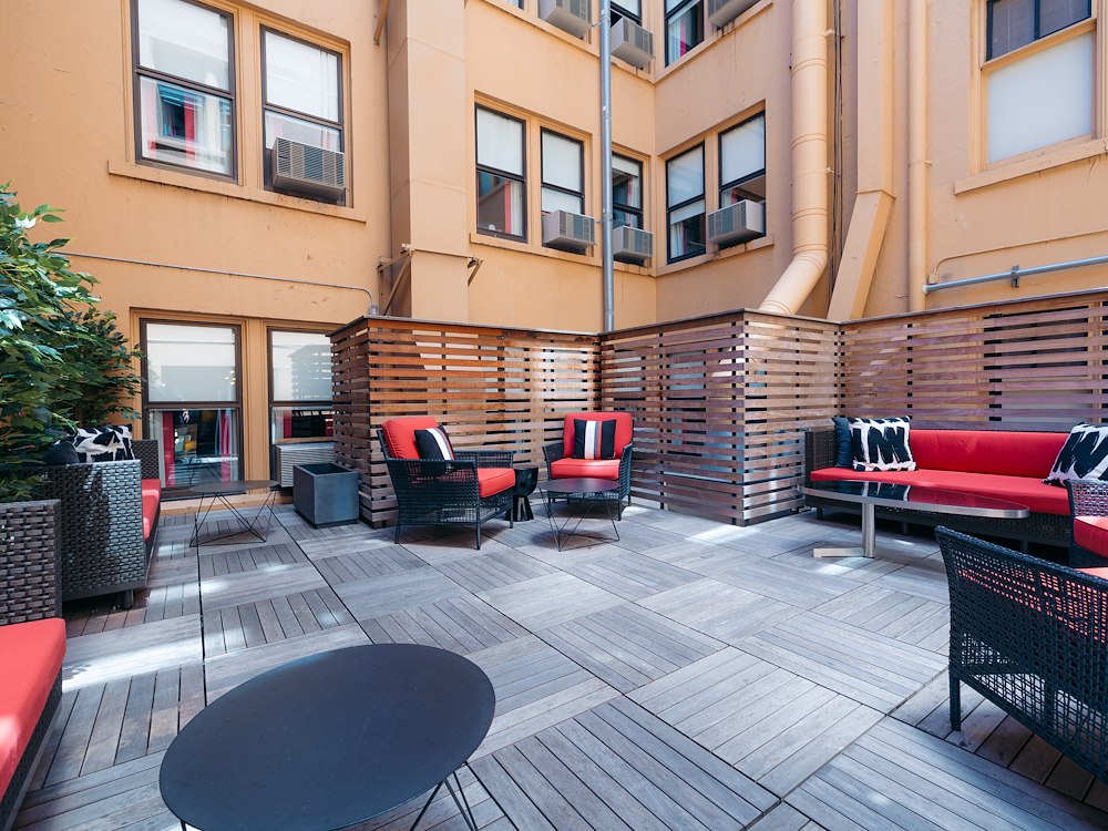 Outdoor lounge area at Hotel Triton Union Square San Francisco