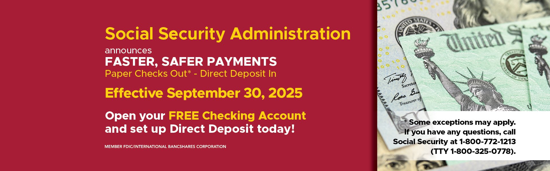 Social Security Announces Paper Checks Out - Direct Deposit In