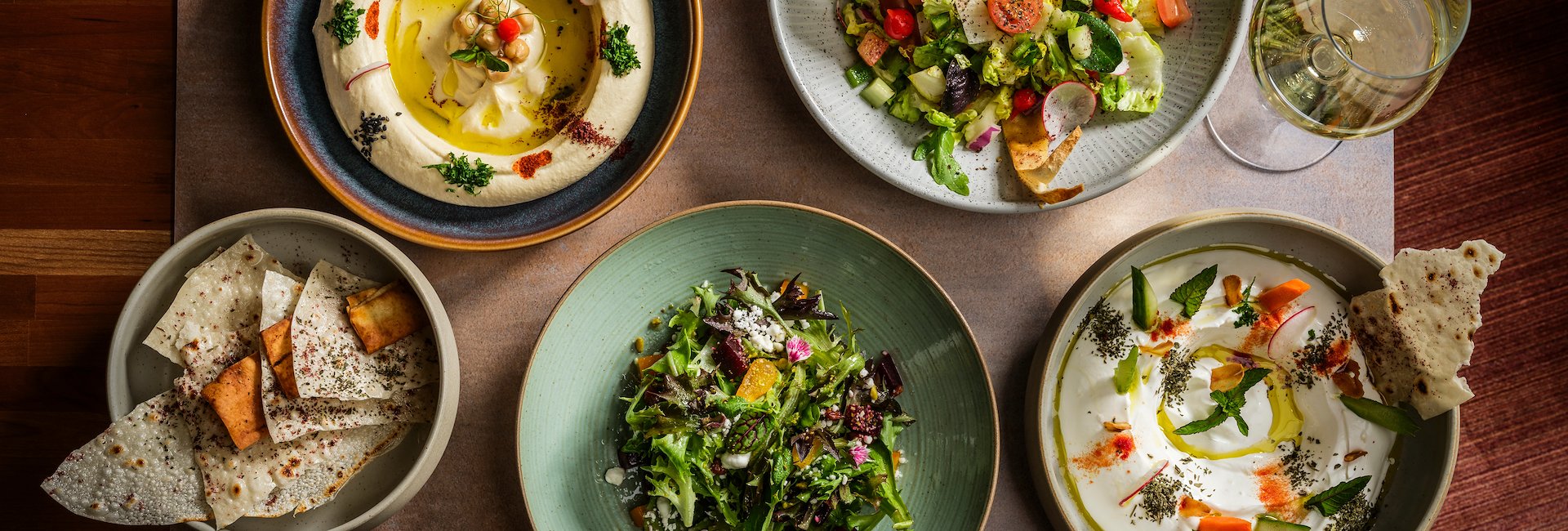 Food at Ayla Restaurant, Houston, Texas