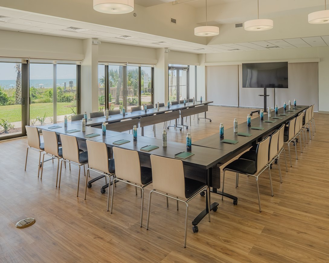 Meeting room with a television